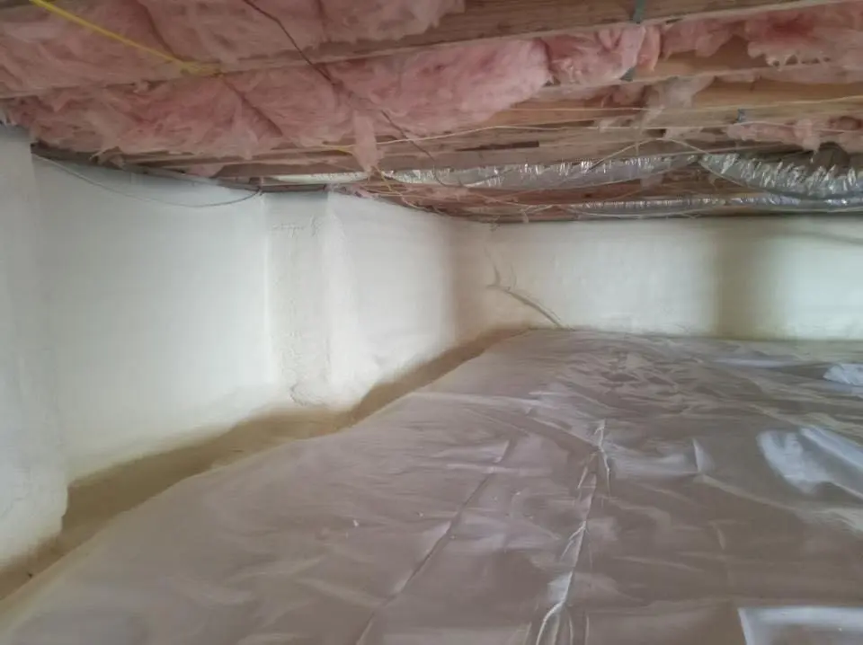 Crawl space encapsulation with closed-cell spray foam for Spray Foam Roofing in Seven Corners